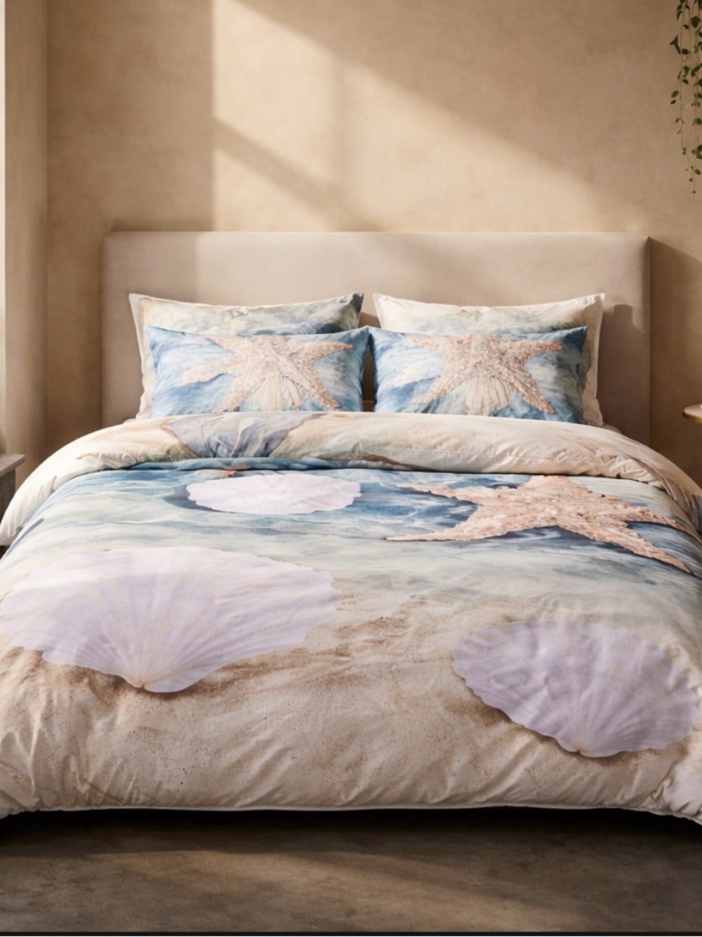 ❤️ Aqua Blue and White Duvet Cover with Elegant  Beach Watercolor Design